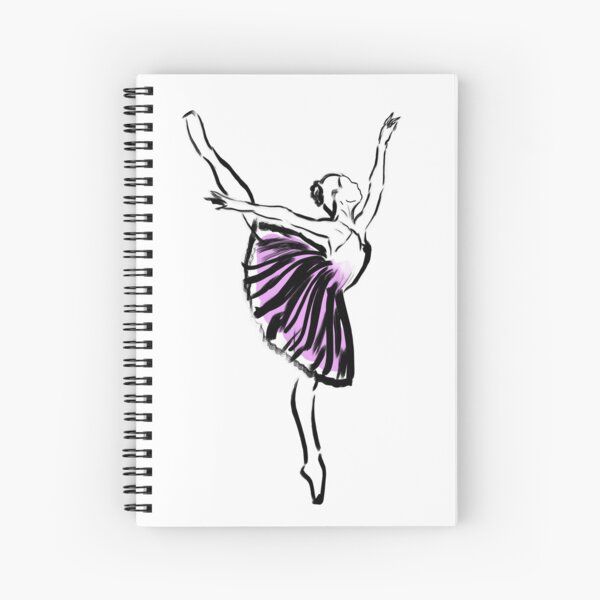 Cuaderno de espiral «Dibujo de bailarina» de johnsmoustache | Redbubble