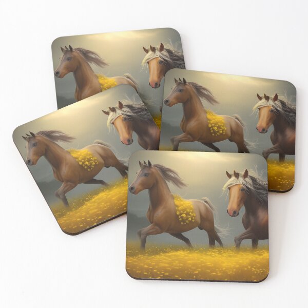 Item preview, 2 Horses running in a field of flowers designed and sold by MIGSZ.