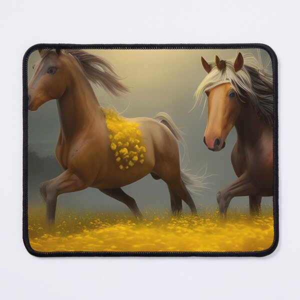Item preview, 2 Horses running in a field of flowers designed and sold by MIGSZ.