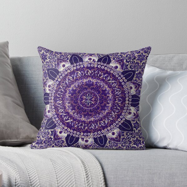 Royal Purple Mandala Throw Pillow