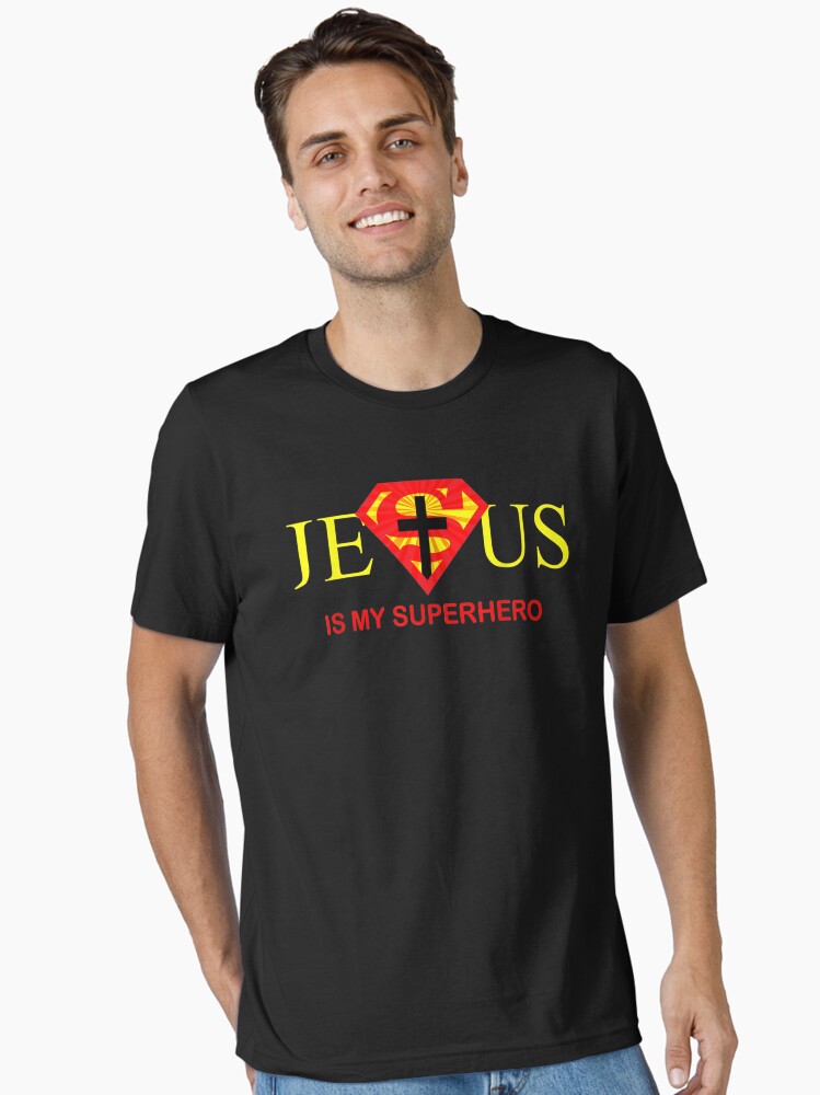 Thumbnail 1 of 7, Essential T-Shirt, Jesus Is My Superhero designed and sold by PureHeaven.
