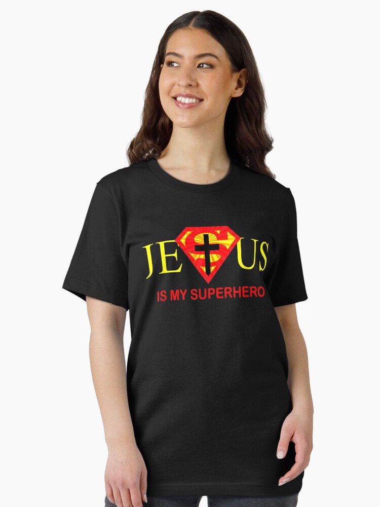 Thumbnail 2 of 7, Essential T-Shirt, Jesus Is My Superhero designed and sold by PureHeaven.
