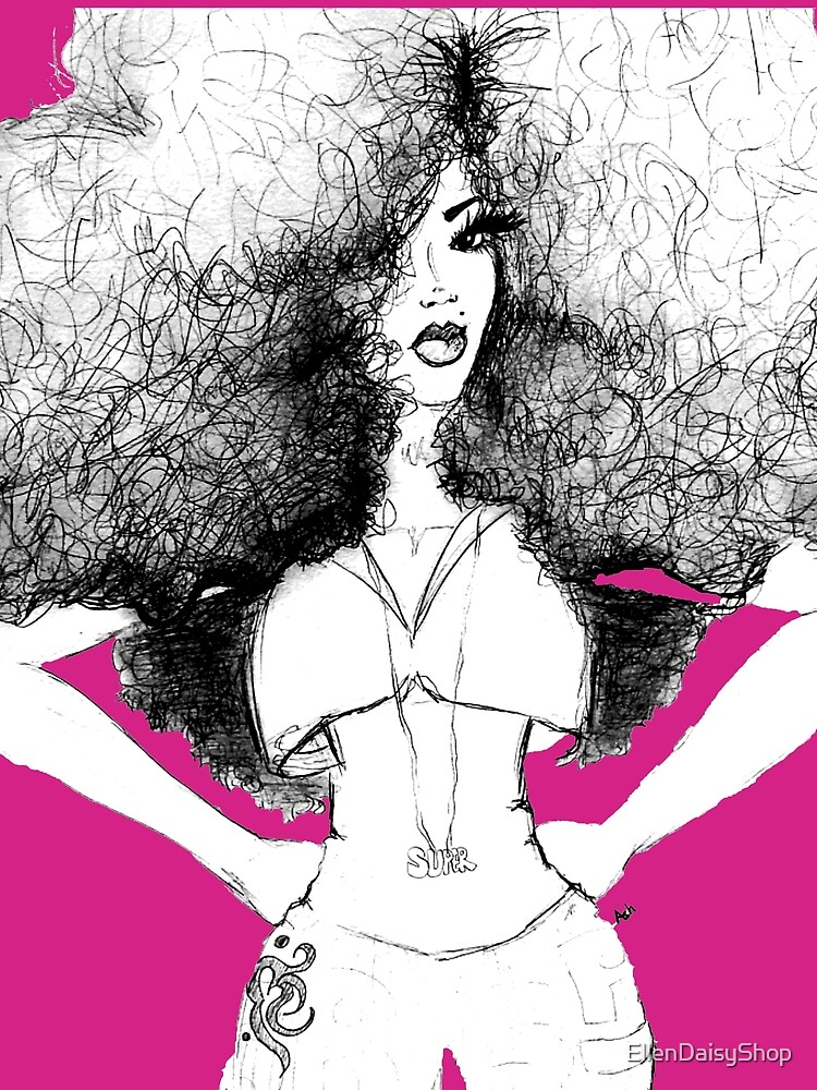 Super Natural Afro Long Hair Queen by EllenDaisyShop
