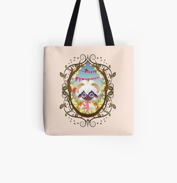 Fluffy Sheep Among the Prairie All Over Print Tote Bag
