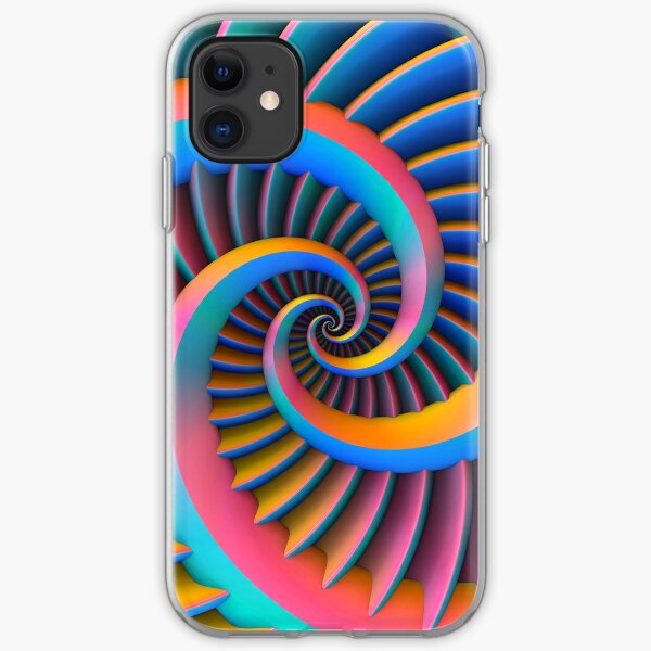 Opposing Spiral Pattern in 3-D iPhone Soft Case