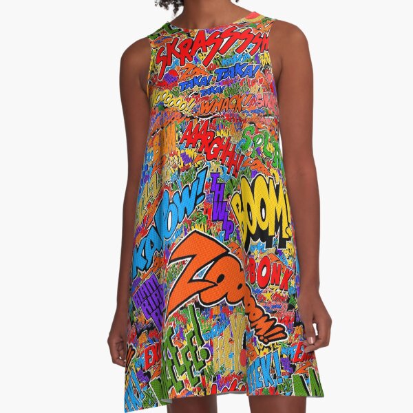 Onomatopoeia Collage #2 (2 of 2) A-Line Dress