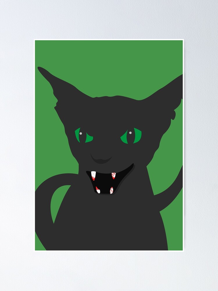 Poster Chat Noir D Halloween Mechant Et Sanglant Par Hectorcantres Redbubble