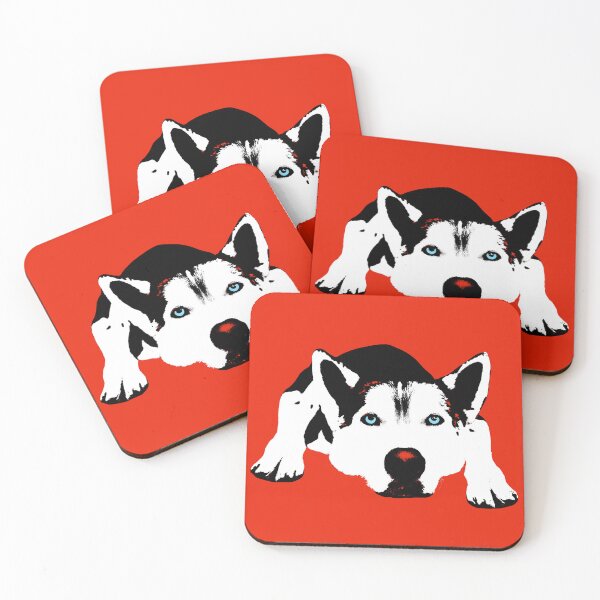 Item preview, Husky Dog Design in Red - Husky Pet Pop Art - Animal Pop Art, Bespoke Options designed and sold by StudioFlea.