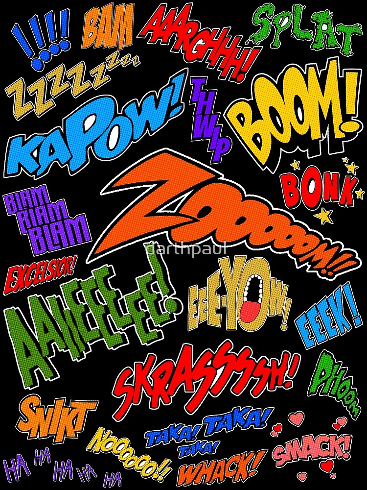 "Onomatopoeia Collage 1 (1 of 2)" Poster by darthpaul Redbubble