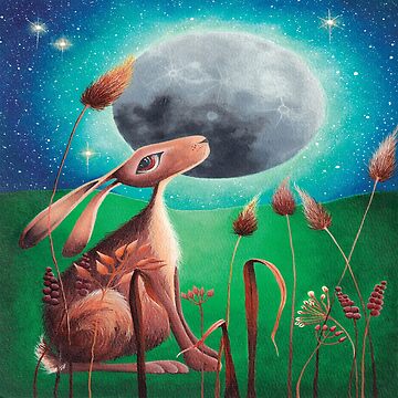 Artwork thumbnail, Moon Gazey Hare by Imogen Boshstar Art