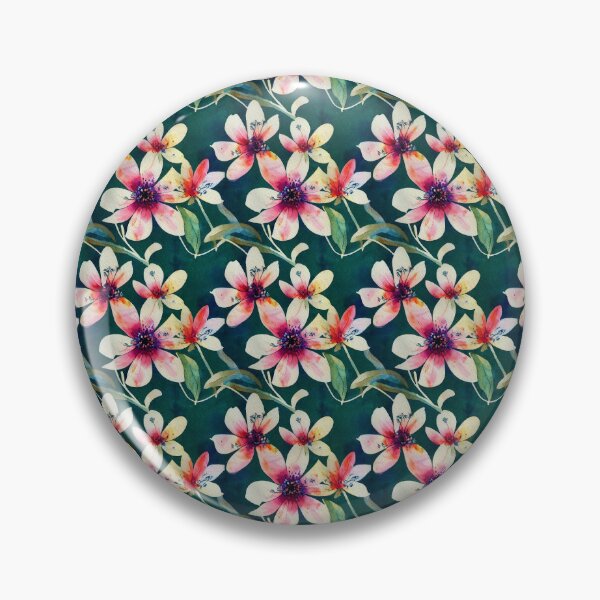 Item preview, Copy of Botanical Watercolor Floral Pattern on a Green Background designed and sold by DesArtStudio.