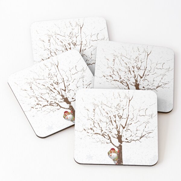 Item preview, Snowman behind a tree in winter  designed and sold by S4rit4.