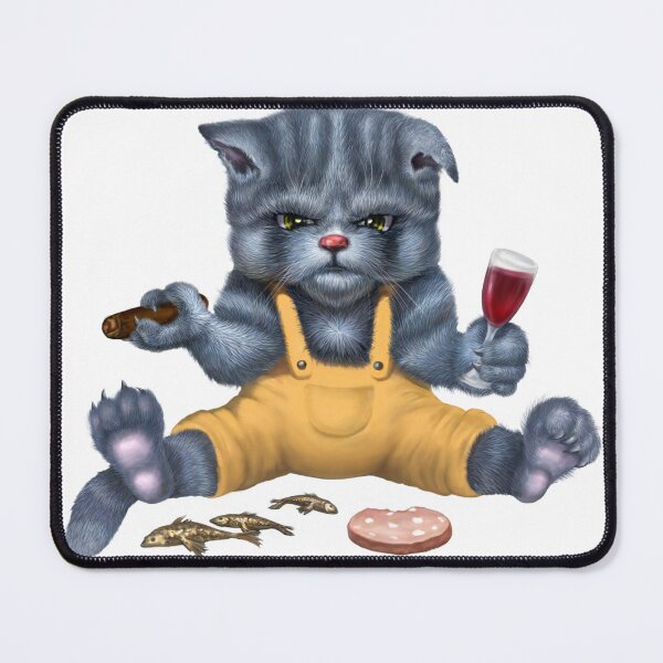 Item preview, Cat with cigar and wine designed and sold by MArtSpace.