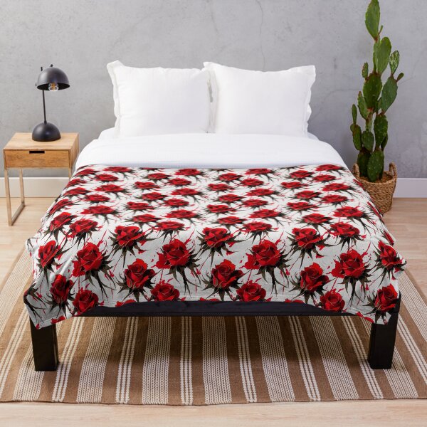 Item preview, Red Ink Roses on a White Background designed and sold by DesArtStudio.