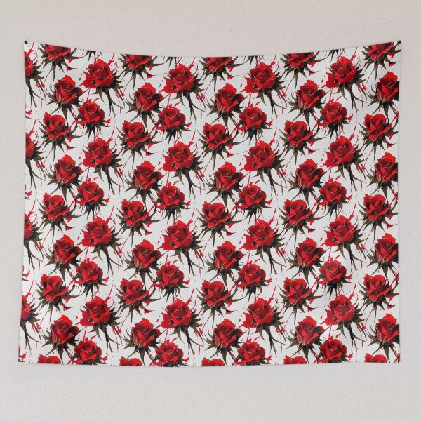 Item preview, Red Ink Roses on a White Background designed and sold by DesArtStudio.