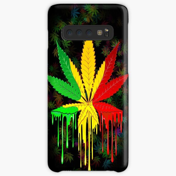 Marijuana Leaf Rasta Colors Dripping Paint Samsung Galaxy Snap Case