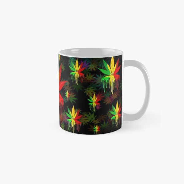 Leaf Rasta Colors Dripping Paint Classic Mug