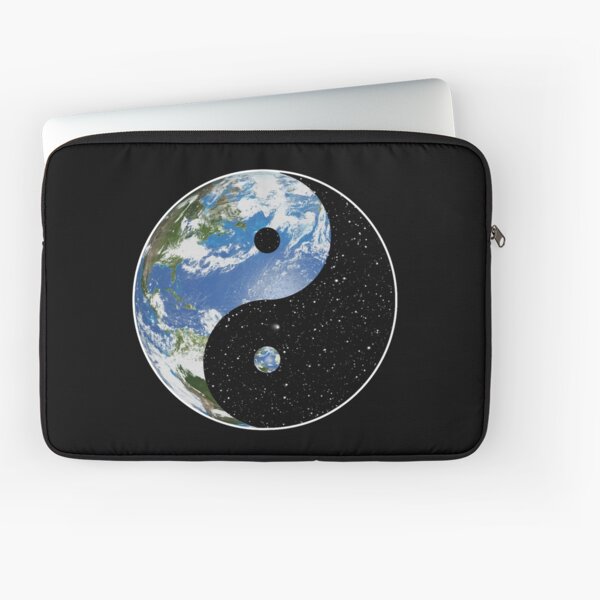 Earth and Space Yin Yang Symbol Laptop Sleeve