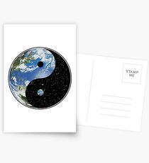 Erde und Raum Yin Yang Symbol Postkarten