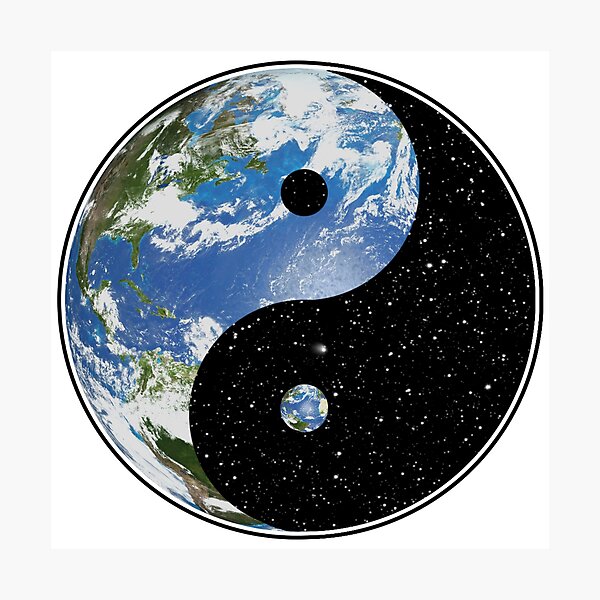 Item preview, Earth and Space Yin Yang Symbol designed and sold by darthpaul.