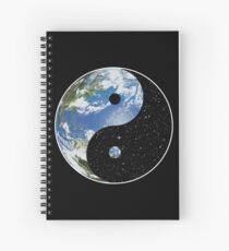 Earth and Space Yin Yang Symbol Spiral Notebook