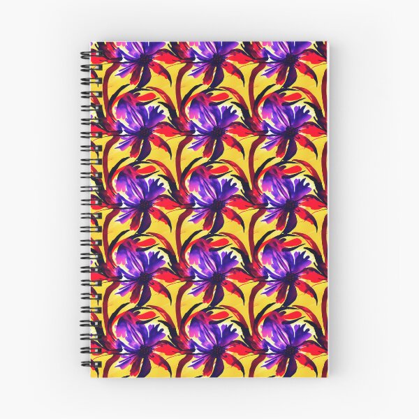 Item preview, Bright Floral Pattern Purple on Yellow Background designed and sold by DesArtStudio.