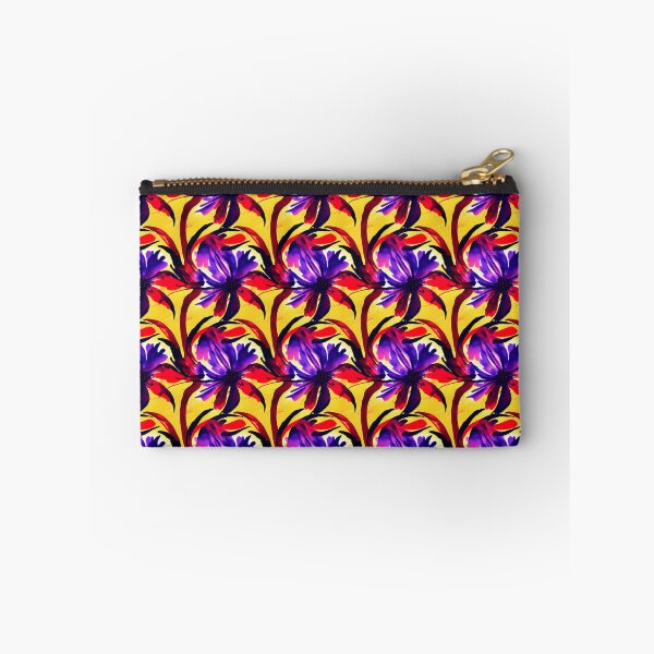 Item preview, Bright Floral Pattern Purple on Yellow Background designed and sold by DesArtStudio.
