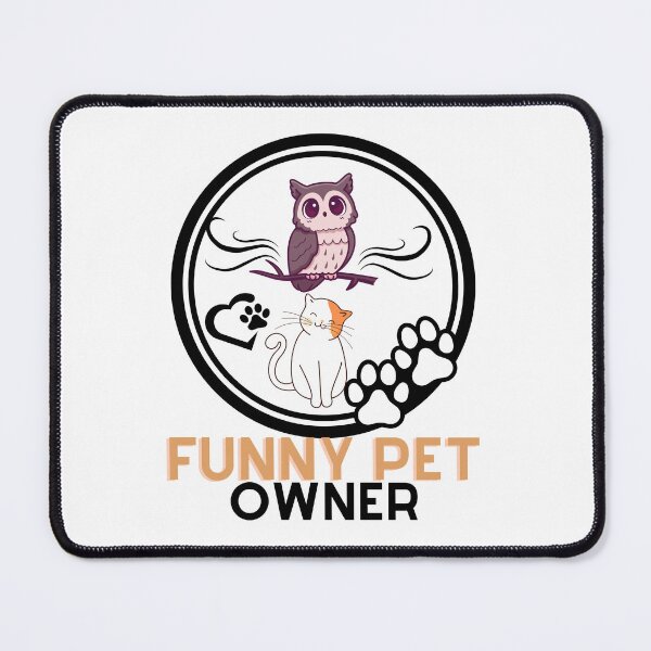 Item preview, cat and an owl funny pet owner designed and sold by dansonarts.