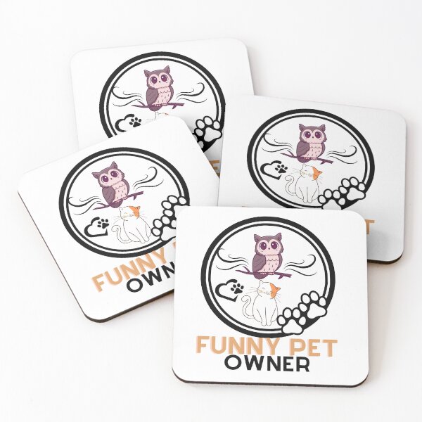 Item preview, cat and an owl funny pet owner designed and sold by dansonarts.