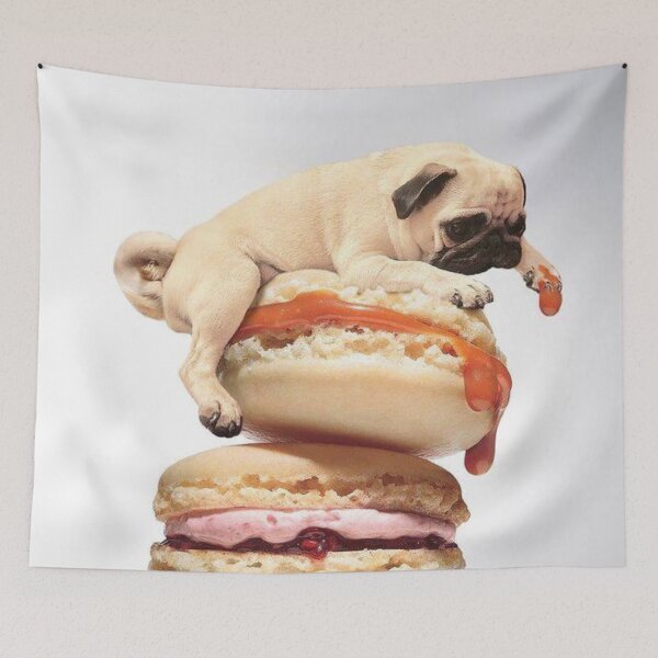Item preview, Pug on Macarons designed and sold by toppopin.