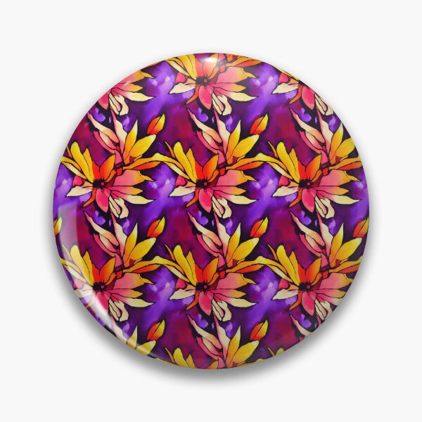 Item preview, Bright Floral Pattern on a Purple Background designed and sold by DesArtStudio.