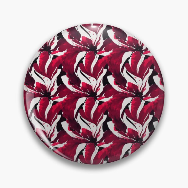 Item preview, Bold Red Ink Floral Pattern on a White Background designed and sold by DesArtStudio.