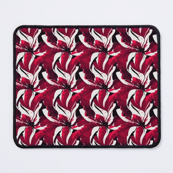 Item preview, Bold Red Ink Floral Pattern on a White Background designed and sold by DesArtStudio.