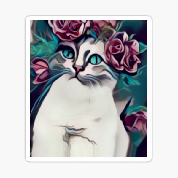 CUTE KITTEN WEARING GUCCI AND LUXURY BRANDS. Sticker for Sale by