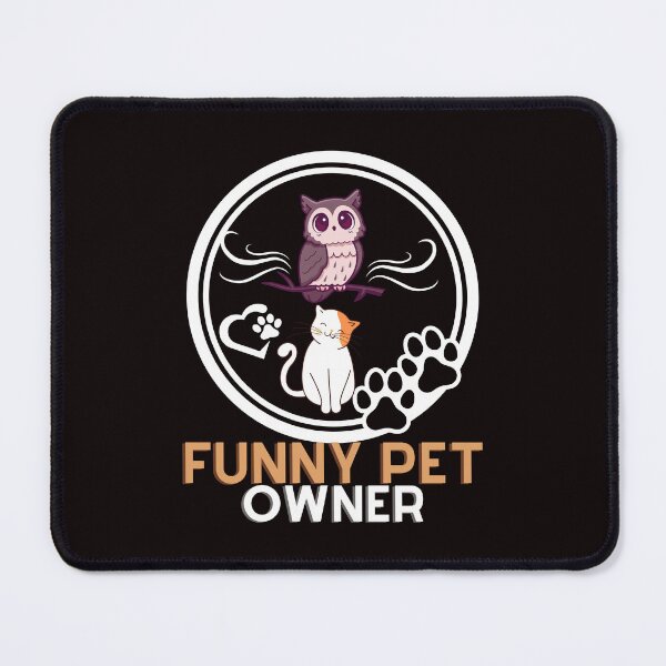 Item preview, cat and an owl funny pet owner designed and sold by dansonarts.
