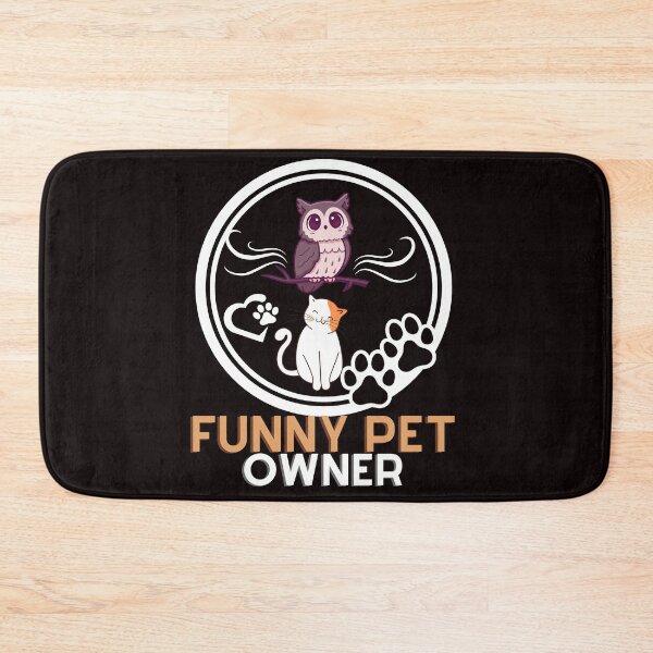 Item preview, cat and an owl funny pet owner designed and sold by dansonarts.
