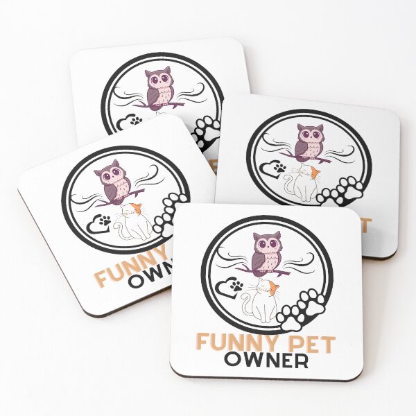 Item preview, cat and an owl funny pet owner designed and sold by dansonarts.
