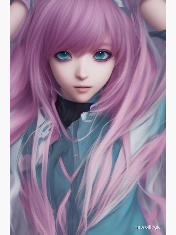 "Pastel Pink Anime Girl" Poster for Sale by neuroillogic Redbubble