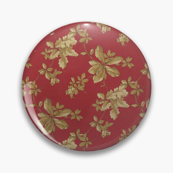 Artikelvorschau, Barock Blattmuster goldene Blätter Design roter Grund vintage Muster entworfen und verkauft von Kallandra.