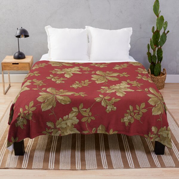 Item preview, Baroque leaf pattern golden leaves design red background vintage pattern designed and sold by Kallandra.
