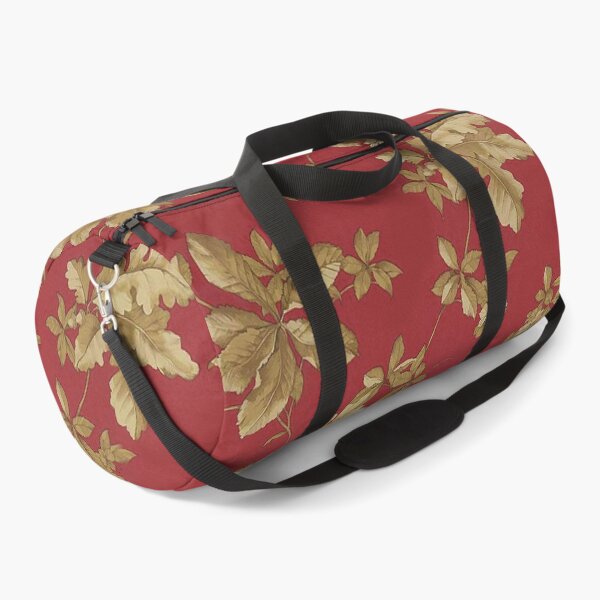 Artikelvorschau, Barock Blattmuster goldene Blätter Design roter Grund vintage Muster entworfen und verkauft von Kallandra.