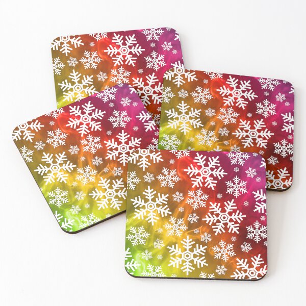 Item preview, Simple White Snowflakes Pattern on Rainbow Fog designed and sold by Coffee Lifestyle.