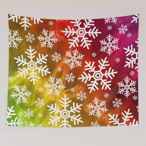 Item preview, Simple White Snowflakes Pattern on Rainbow Fog designed and sold by Coffee Lifestyle.