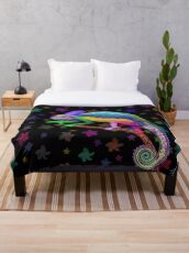 Chamäleon-Fantasie-Regenbogen-Farben Fleecedecke