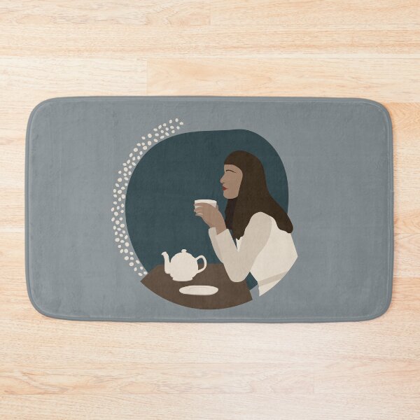 Item preview, Boho girl drinking tea illustration designed and sold by ToATeaGifts.