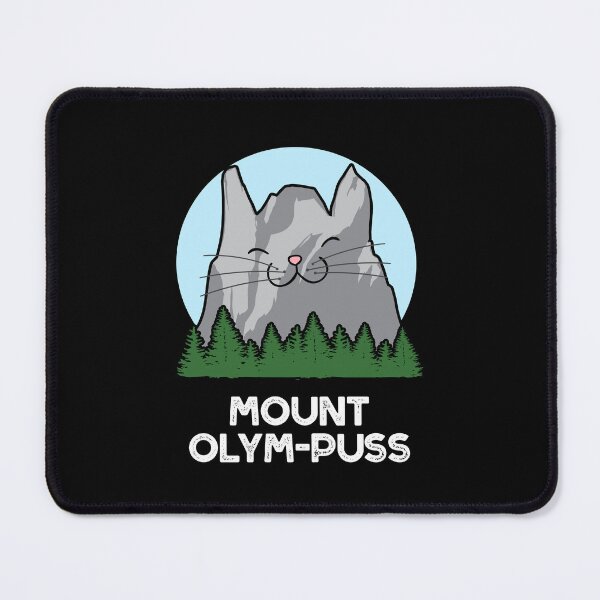 Item preview, Mount Olym-puss Funny Mountain Puns (Dark BG) designed and sold by punnybone.