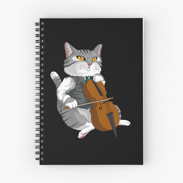 Item preview, Cat Playing Cello Violin musical instrument designed and sold by Ibu83.