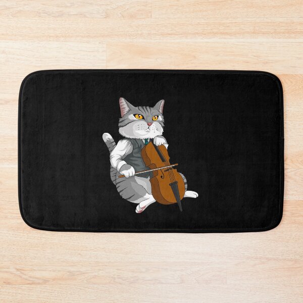 Item preview, Cat Playing Cello Violin musical instrument designed and sold by Ibu83.