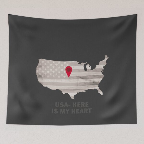 Item preview, USA Here Is My Heart designed and sold by Monikatees.
