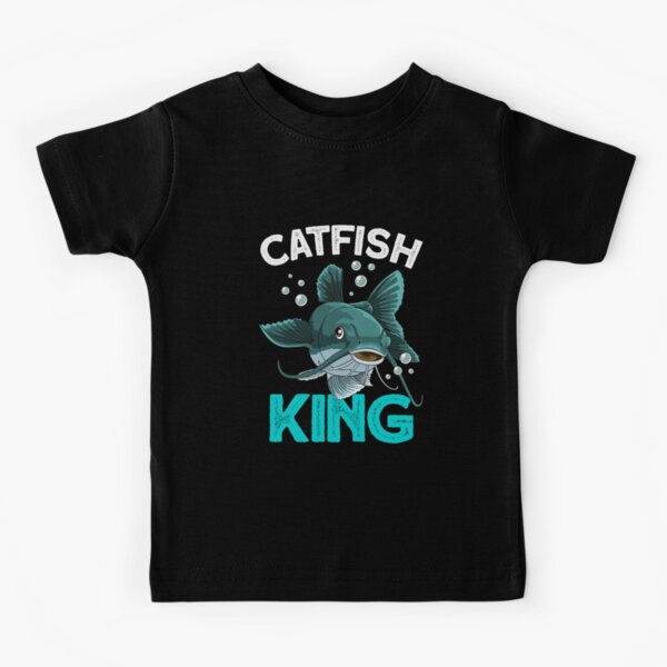 catfish king Catfishing Fishing Hunters Kids T-Shirt by Ibu83